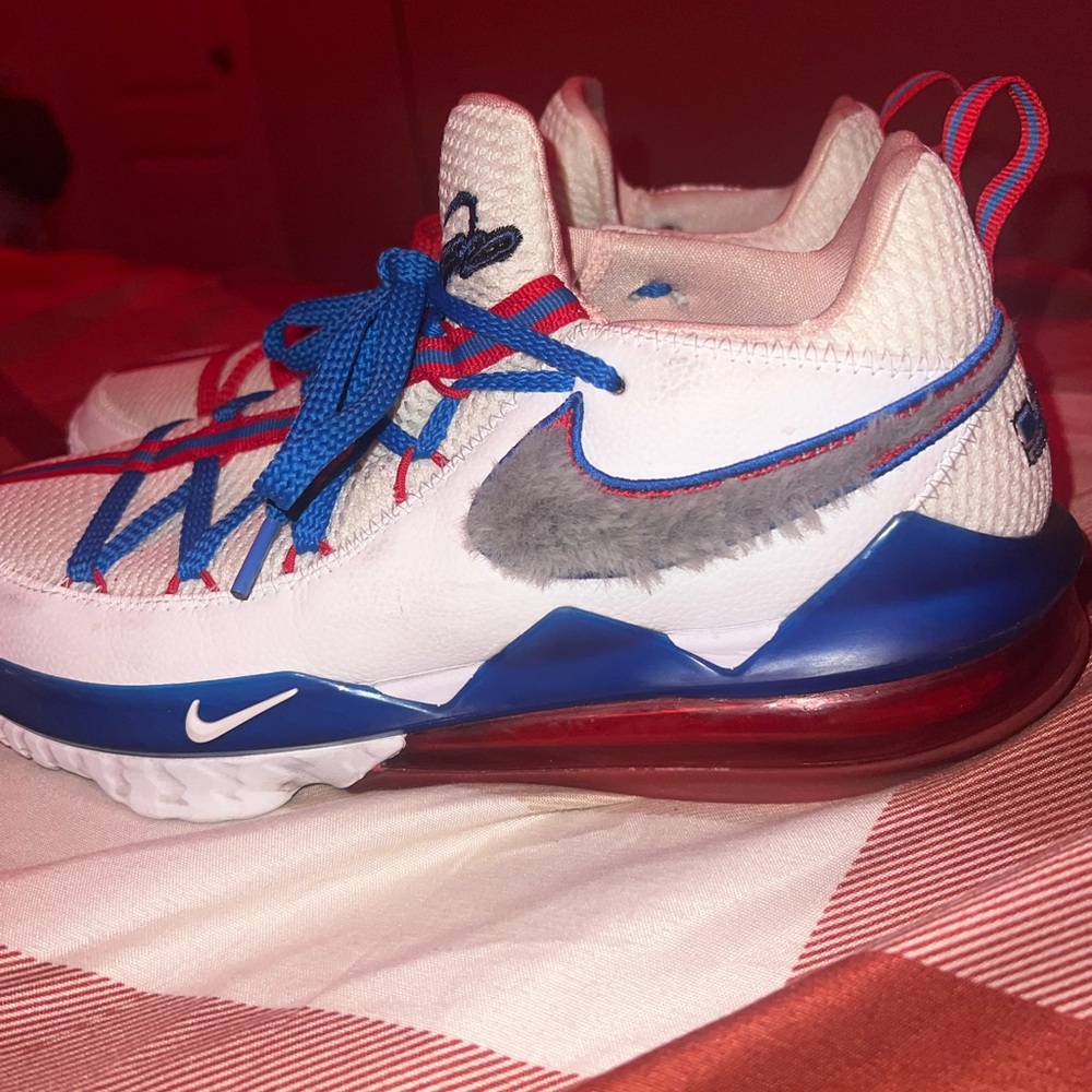 LeBron Nike White and Blue Athletic Sneakers